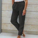 (Compre 2 Leve 3) Calça Cagliari™ em Linho de Algodão e Cós Ajustável